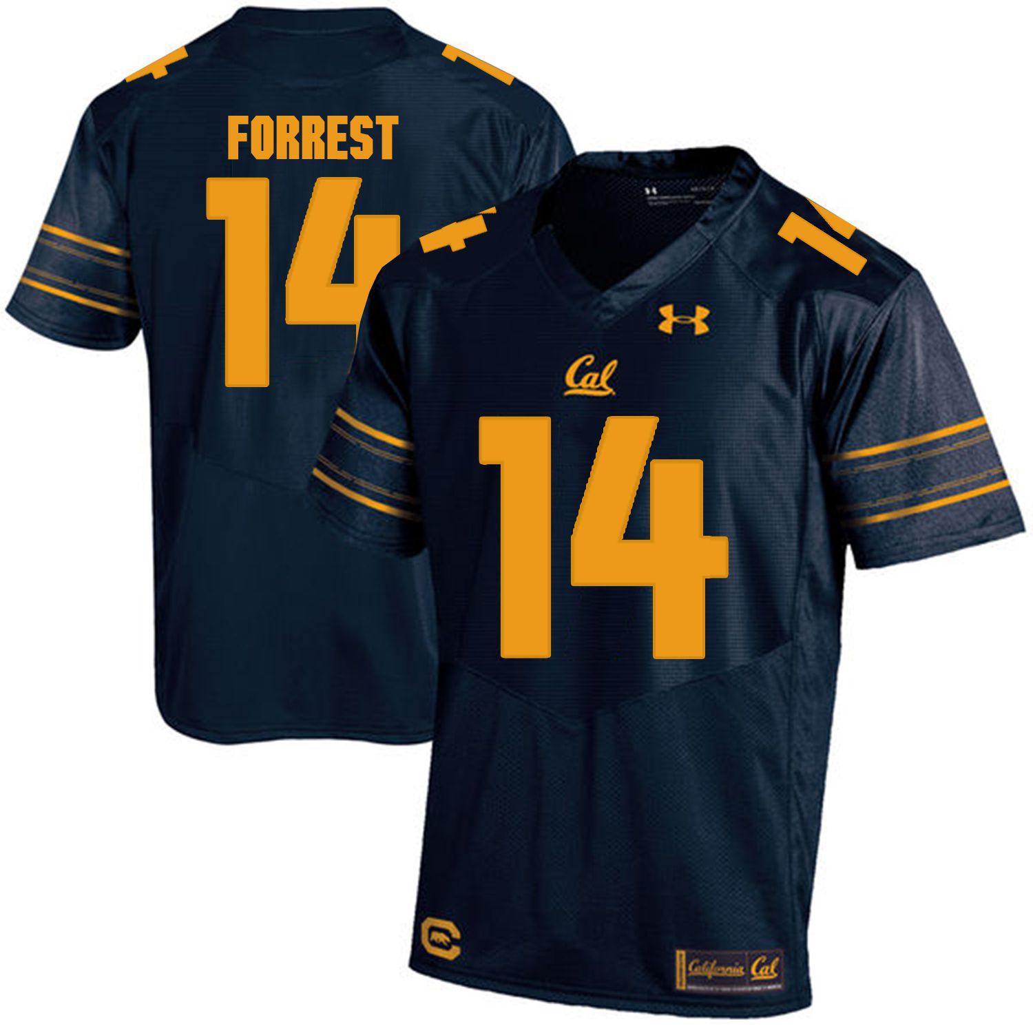 Men California Golden Bears 14 Chase Forrest Dark blue Customized NCAA Jerseys